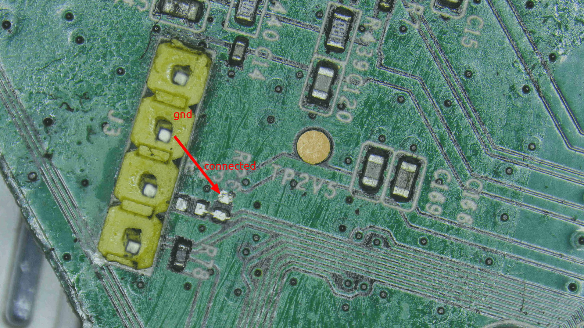 10k ohm resistor other end connected to gnd