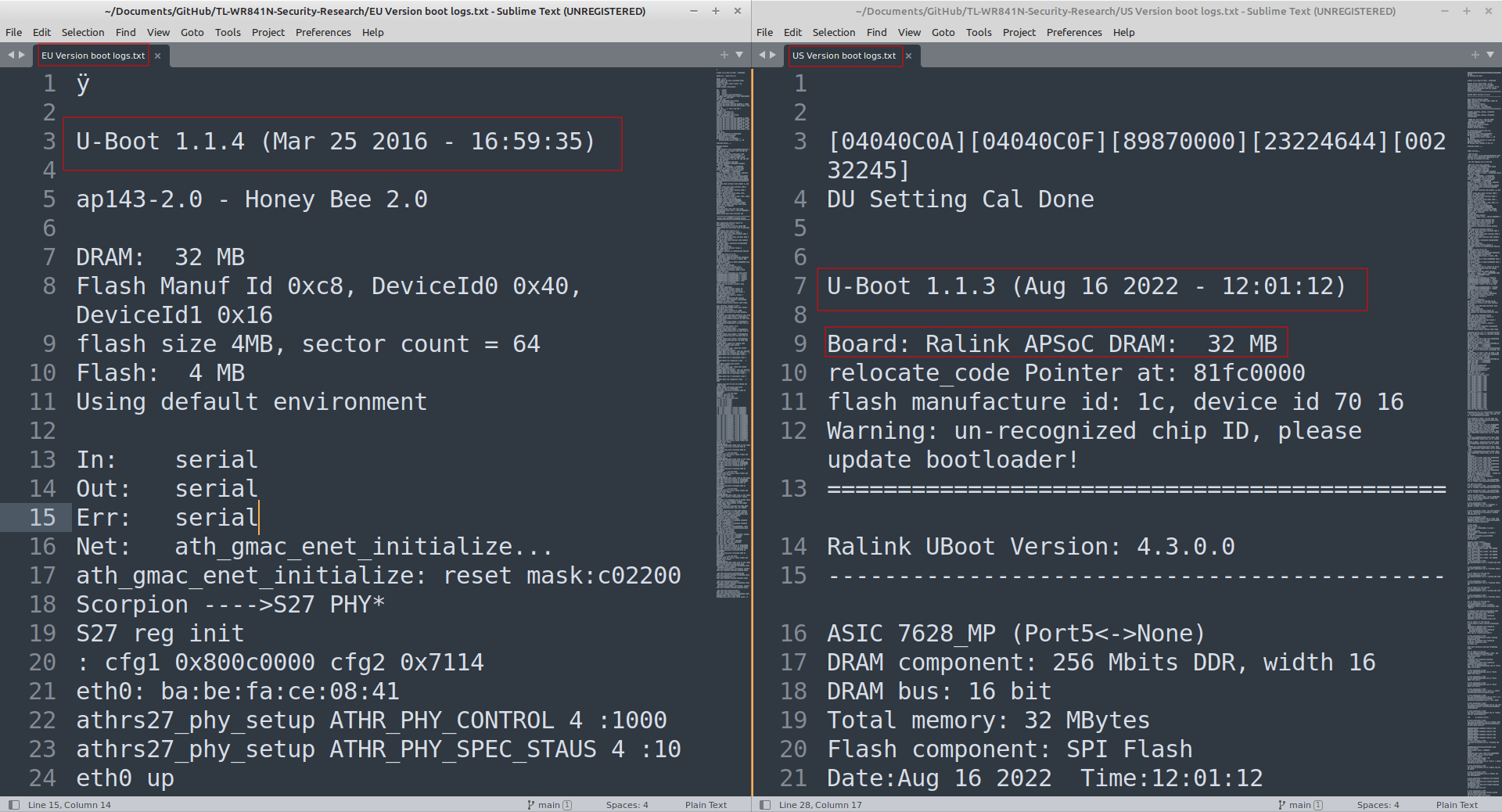 Serial Logs Difference